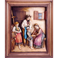 Wooden picture of a small soldier