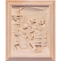 Drevený obraz " U starých rodičov"