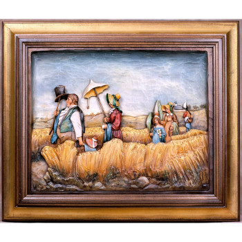 Drevený obraz " Nedeľná prechádzka" Spitzweg