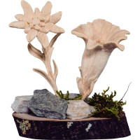 Wooden decoration Flowers on pedestal
