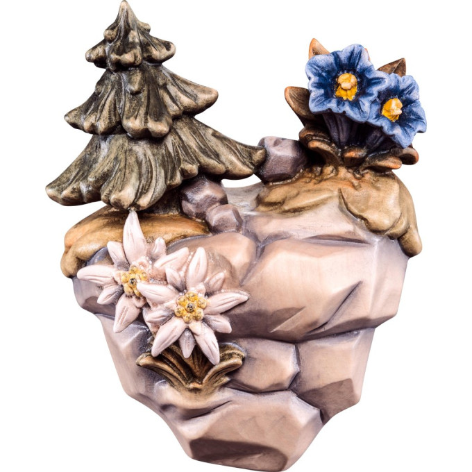 Wooden decoration Moutain flowers