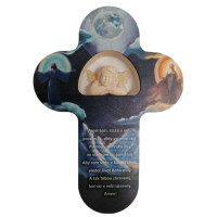 Children's wooden cross with prayer