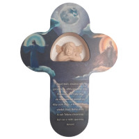 Children's wooden cross with prayer