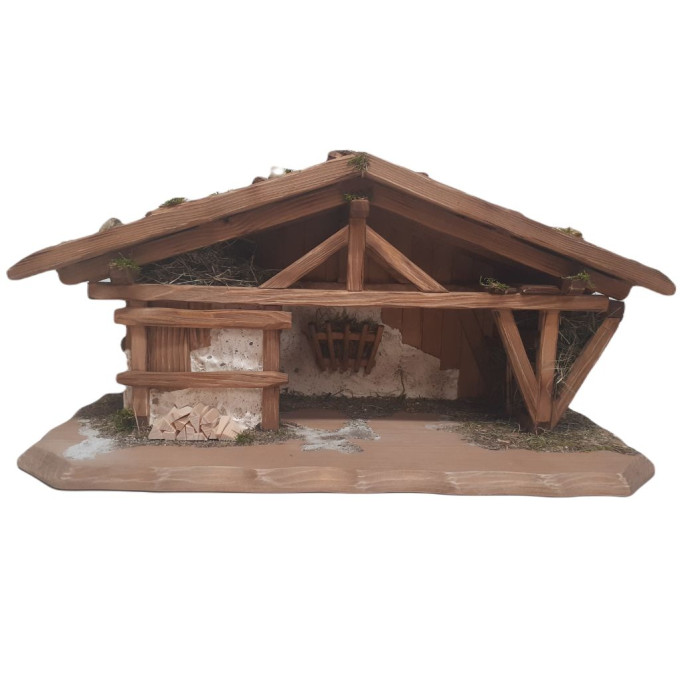 Wooden Nativity scene for figurines "Bulaccia" 