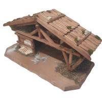 Wooden Nativity scene for figurines "Bulaccia" 