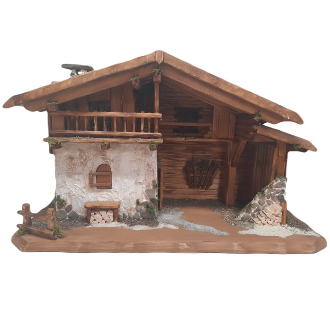 Traditional wooden Nativity scene for figurines