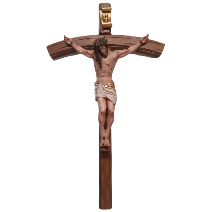 Curved cross with Jesus