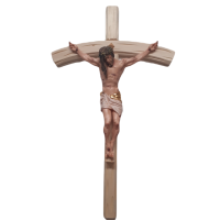Curved cross with Jesus