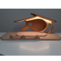 Nativity scene with the light Three Kings