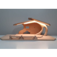 Nativity scene with the light Three Kings