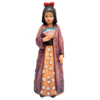 Japanese woman wooden statue