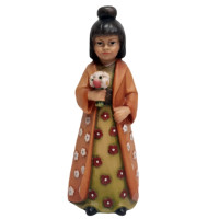 Japanese girl wooden statue