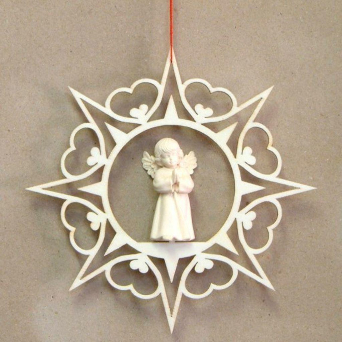 Crystal Star with praying Angel
