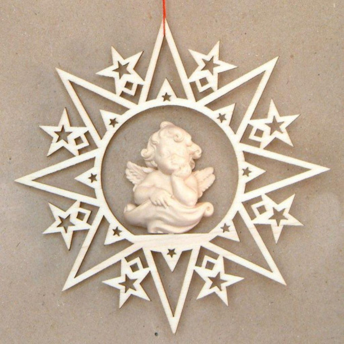 Krištáľová hviezda s anjelom Raffaellom ľavým