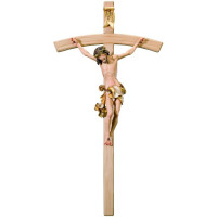 Wooden curved cross with Corpus