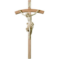 Wooden curved cross with Corpus