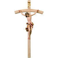 Wooden curved cross with Corpus