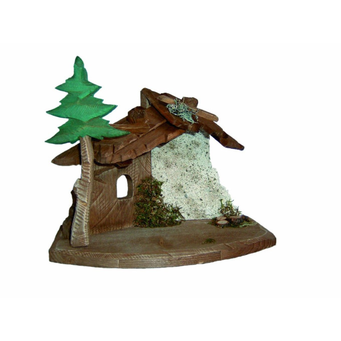 Wooden Nativity Stable Tanne
