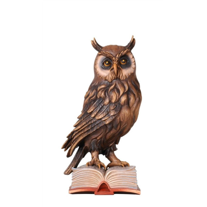 Owl on book woodcarving