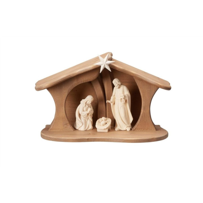 Wooden Nativity scene Luce with 4 figures AD