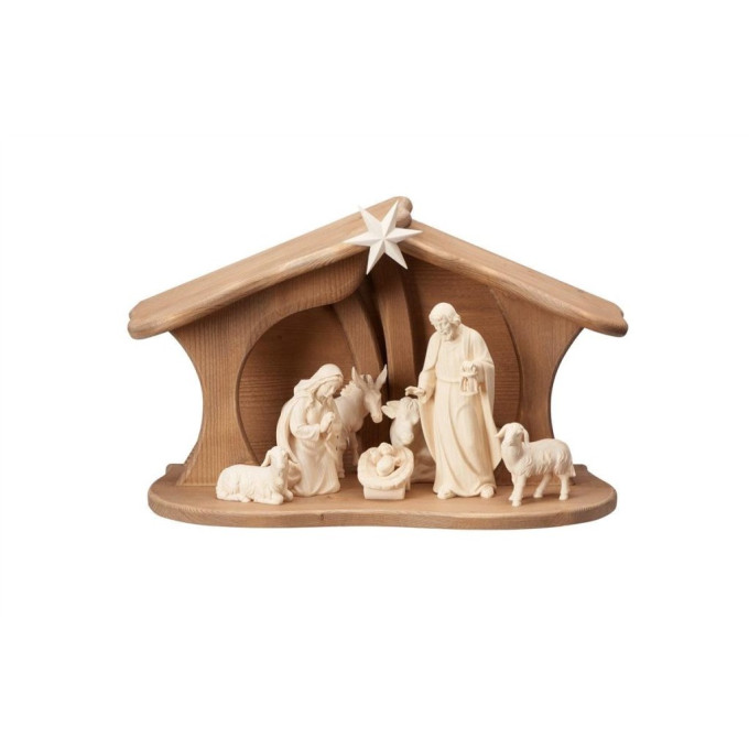 Wooden Nativity scene Luce with 8 figures AD