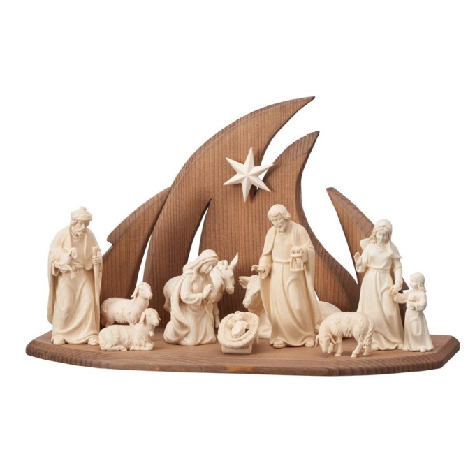 Drevený betlehem Ambiente s 11 figúrkami AD