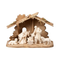 Nativity Set HE with 8 figurines and a Tyrolean stable
