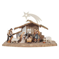 Nativity Sets HE with 8 figurines and a Tyrolean stable with a star