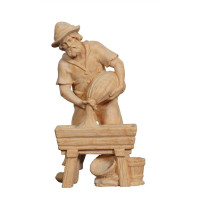 Shepherd with feeding troughs for Nativity scene - Alpine