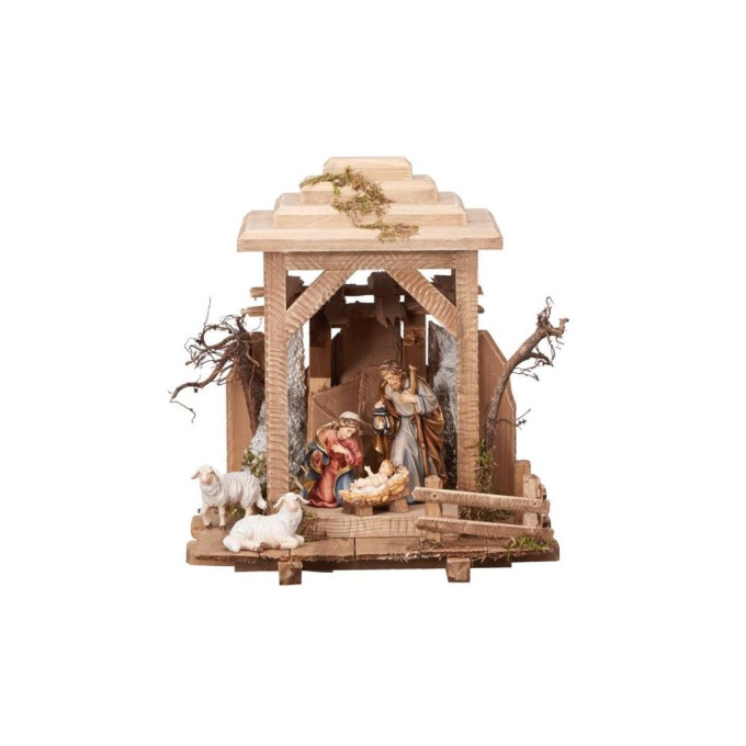 Wooden Lantern with 6 figures - Lantern Holy Night