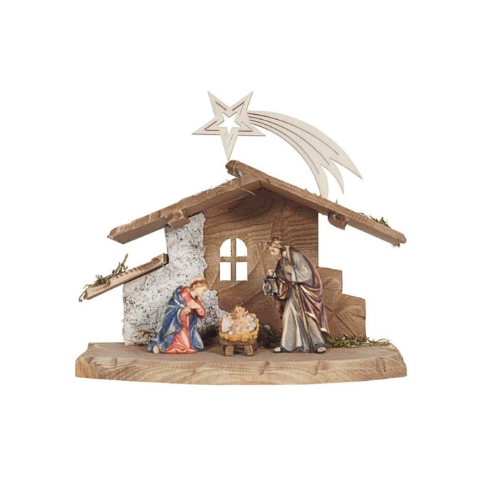 Tyrolean Nativity scene with comet and 3 figurines RA