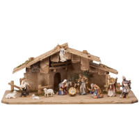 Nativity scene MA with 13 figures and Stable Holy Night