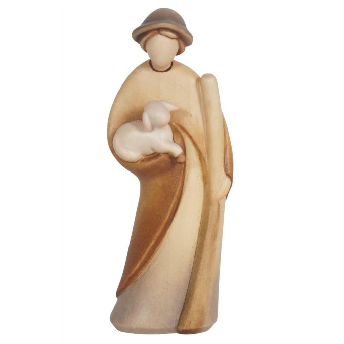Shepherd with stick and lamb for Nativity scene - Leonardo