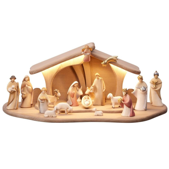 Nativity scene with light Luce with 18 figures
