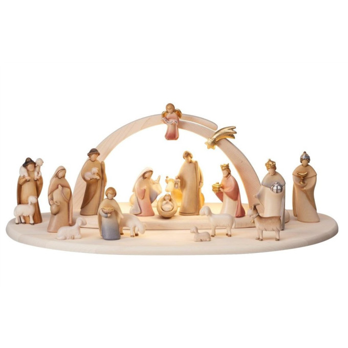 Nativity scene with light Leonardo with 19 figures LE