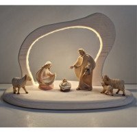 Angel Light Wooden Nativity scene