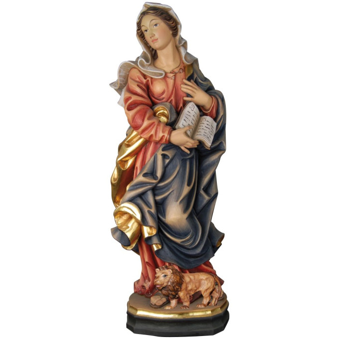 Saint Prisca (Priscilla) with a book and a lion