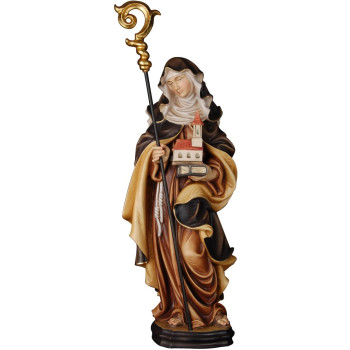 Svätá Etheldreda s knihou a kostolom