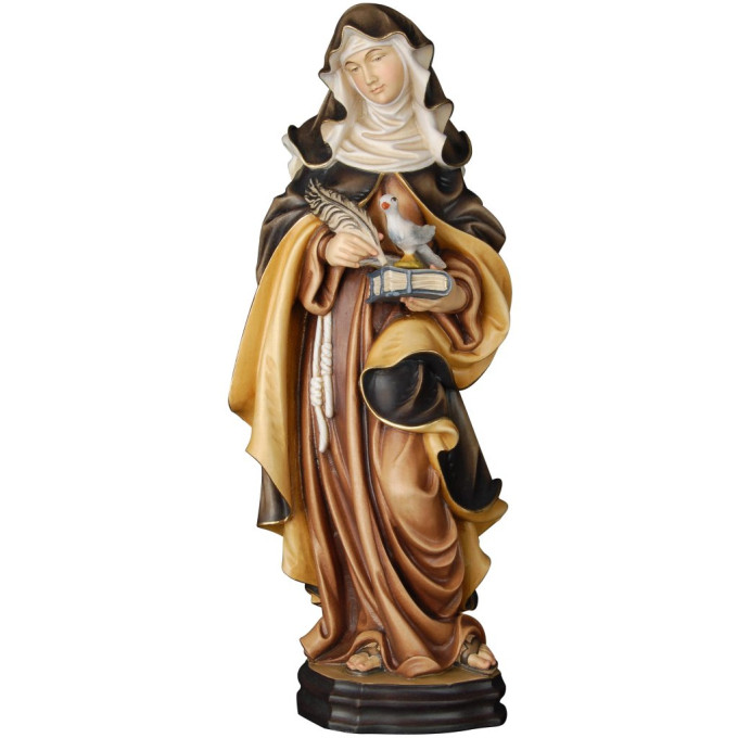 Saint Scholastica of Nursia with a book and a dove