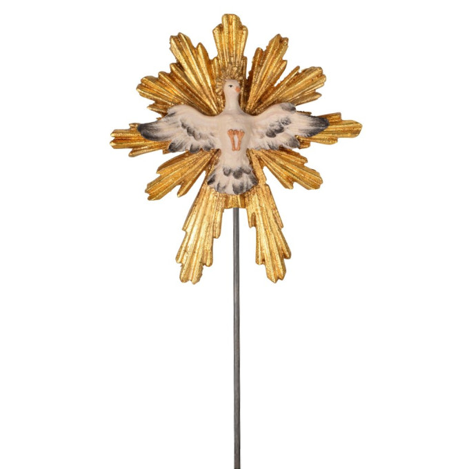 Holy Spirit with halo; on a stick