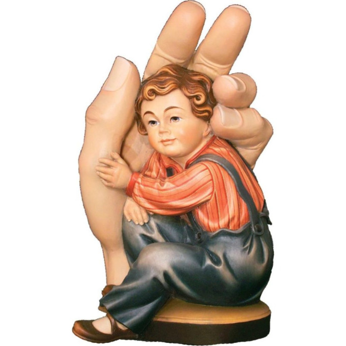 Boy in protective hands