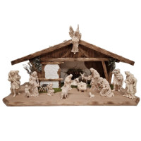 Drevený betlehem s figúrkami "Choralis" prírodná verzia