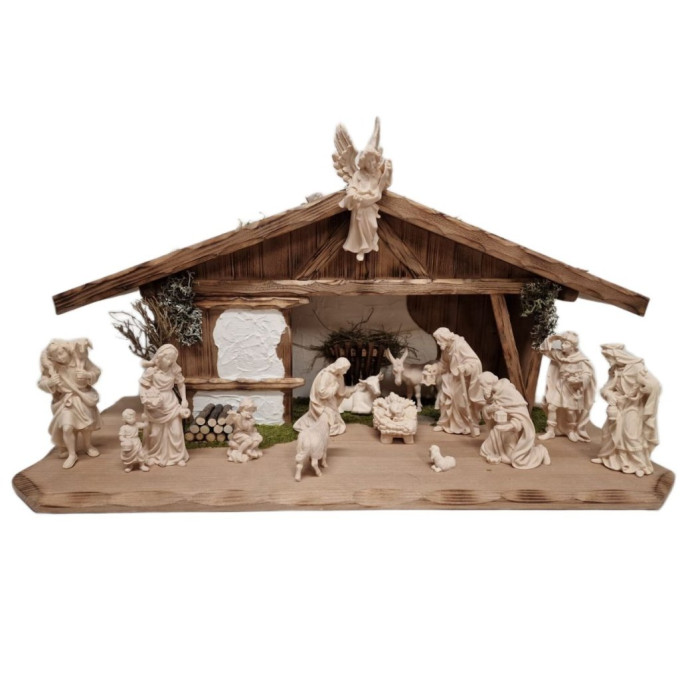 Drevený betlehem s figúrkami "Choralis" prírodná verzia