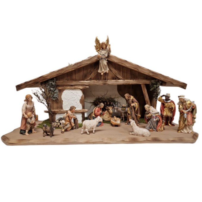 Wooden Nativity scene with figures "Choralis" 