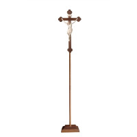 Wooden processional curved baroque cross Corpus Siena