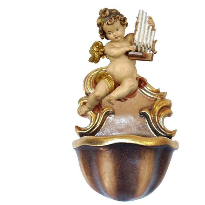 Holy water font Angel with organ