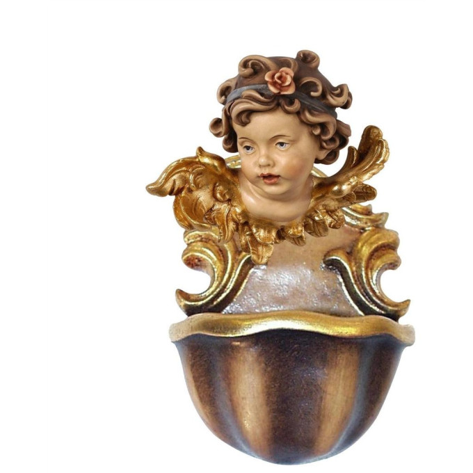 Holy water font Angel head rose