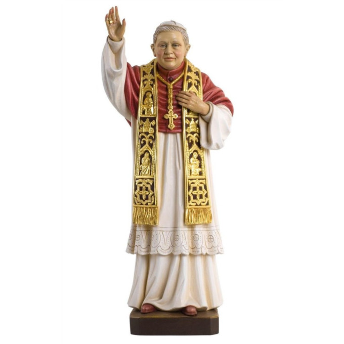 Pope Benedict XVI wooden statue