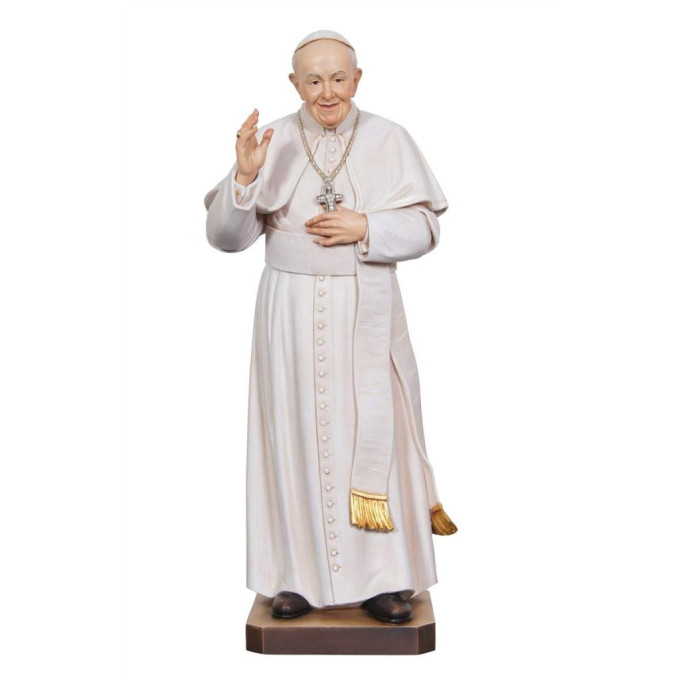 Pope Francis wooden statue
