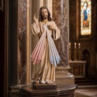 Divine Mercy wooden statue